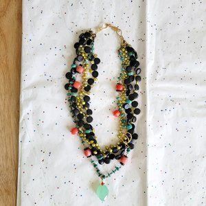 EXTASIA MULTISTRAND WOOD,TURQUOISE, & CORAL BEADS 2 SEPARATE NECKLACES IN ONE!